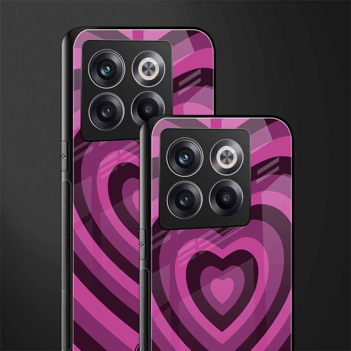 y2k burgundy hearts aesthetic back phone cover | glass case for oneplus 10t