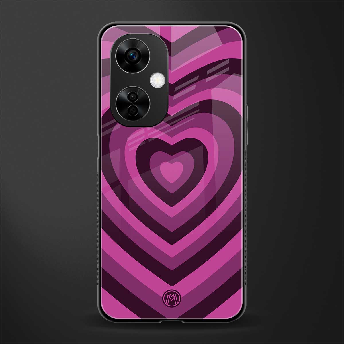y2k burgundy hearts aesthetic back phone cover | glass case for oneplus nord ce 3 lite