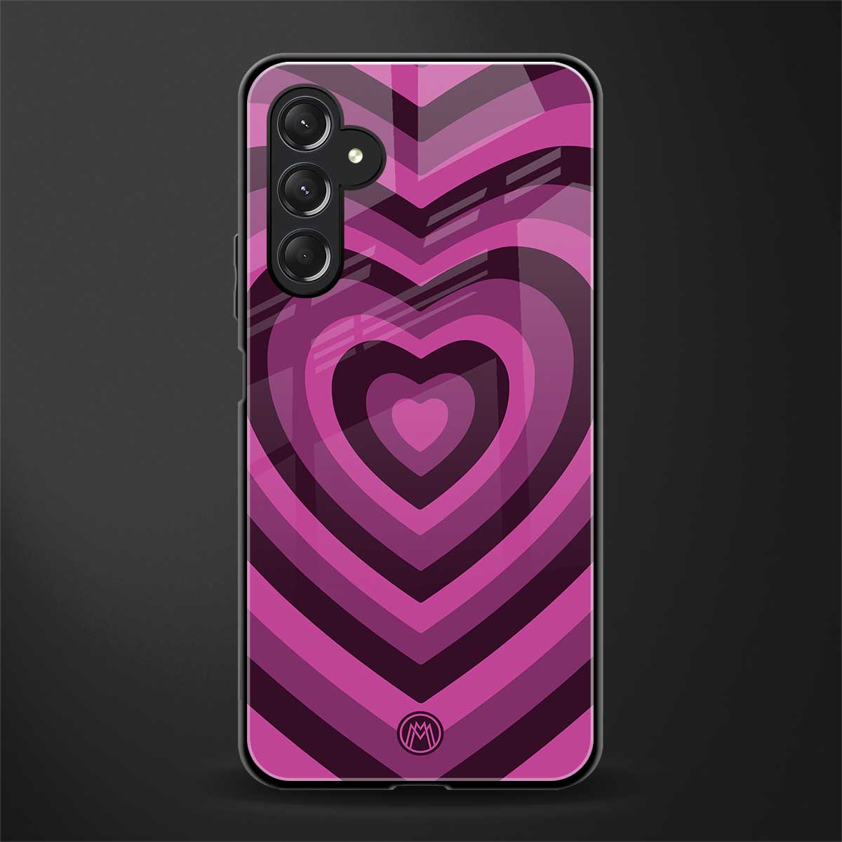 y2k burgundy hearts aesthetic back phone cover | glass case for samsun galaxy a24 4g