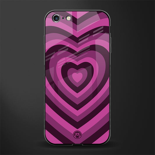 y2k burgundy hearts aesthetic glass case for iphone 6 image