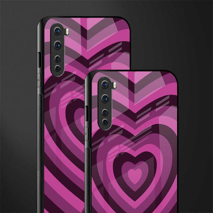 y2k burgundy hearts aesthetic glass case for oneplus nord ac2001 image-2