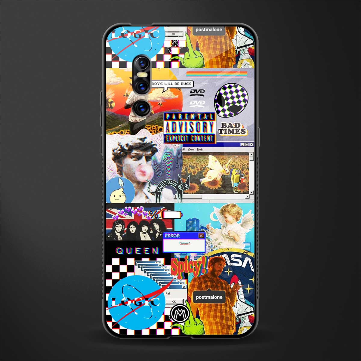 y2k collage aesthetic glass case for vivo v15 pro image