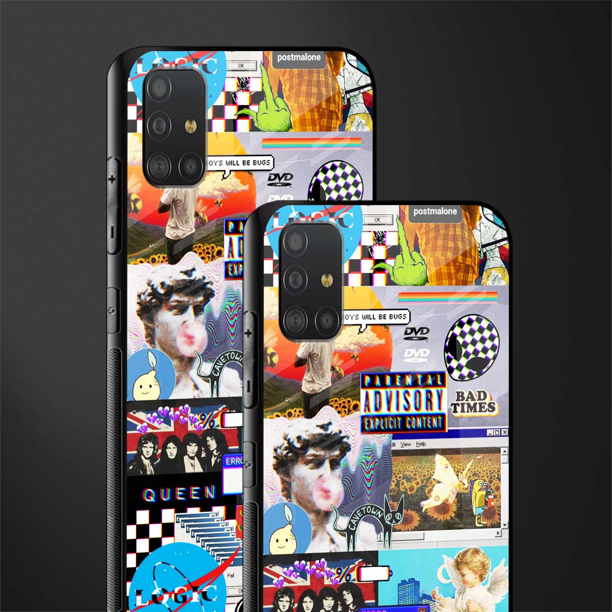 y2k collage aesthetic glass case for samsung galaxy a51 image-2