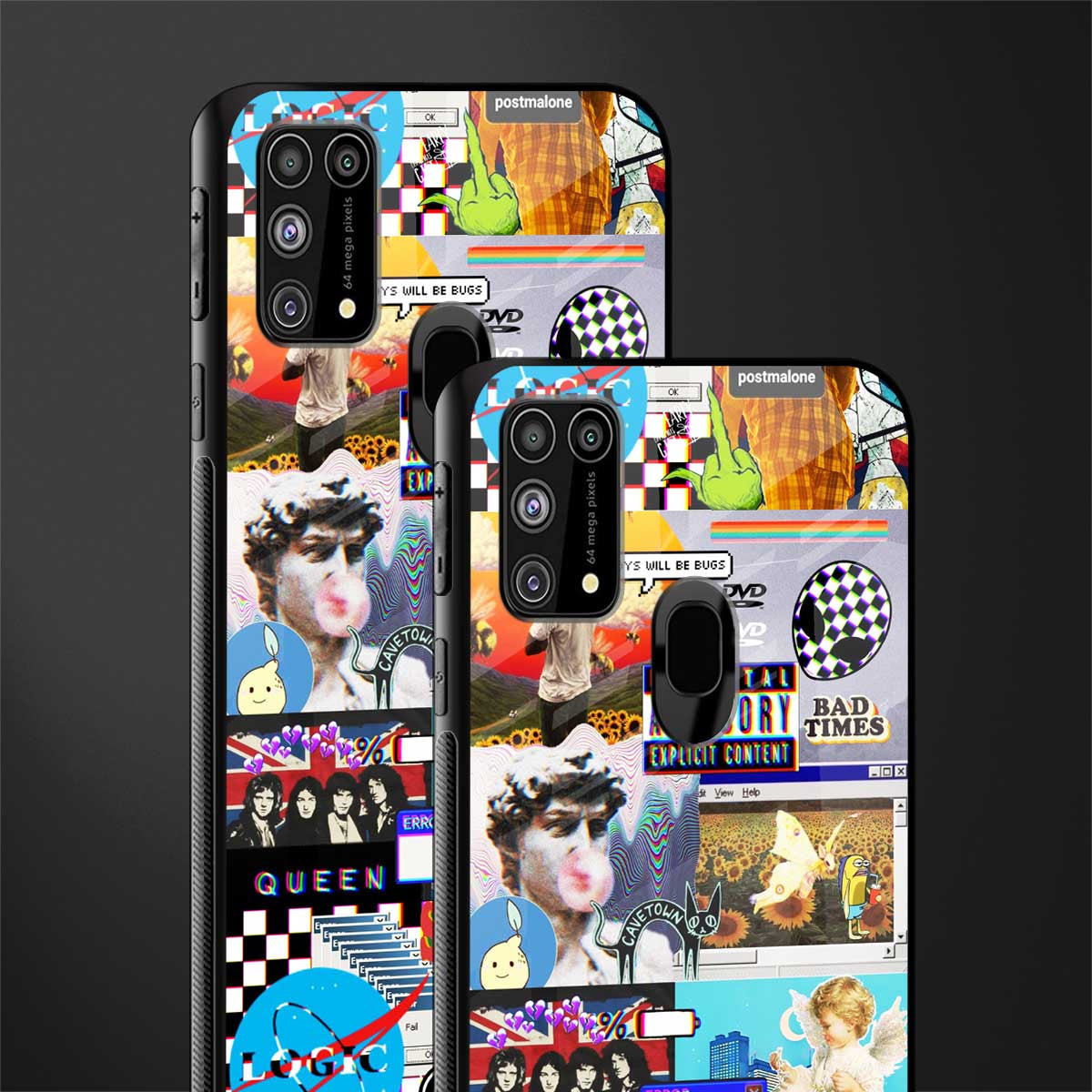 y2k collage aesthetic glass case for samsung galaxy m31 prime edition image-2