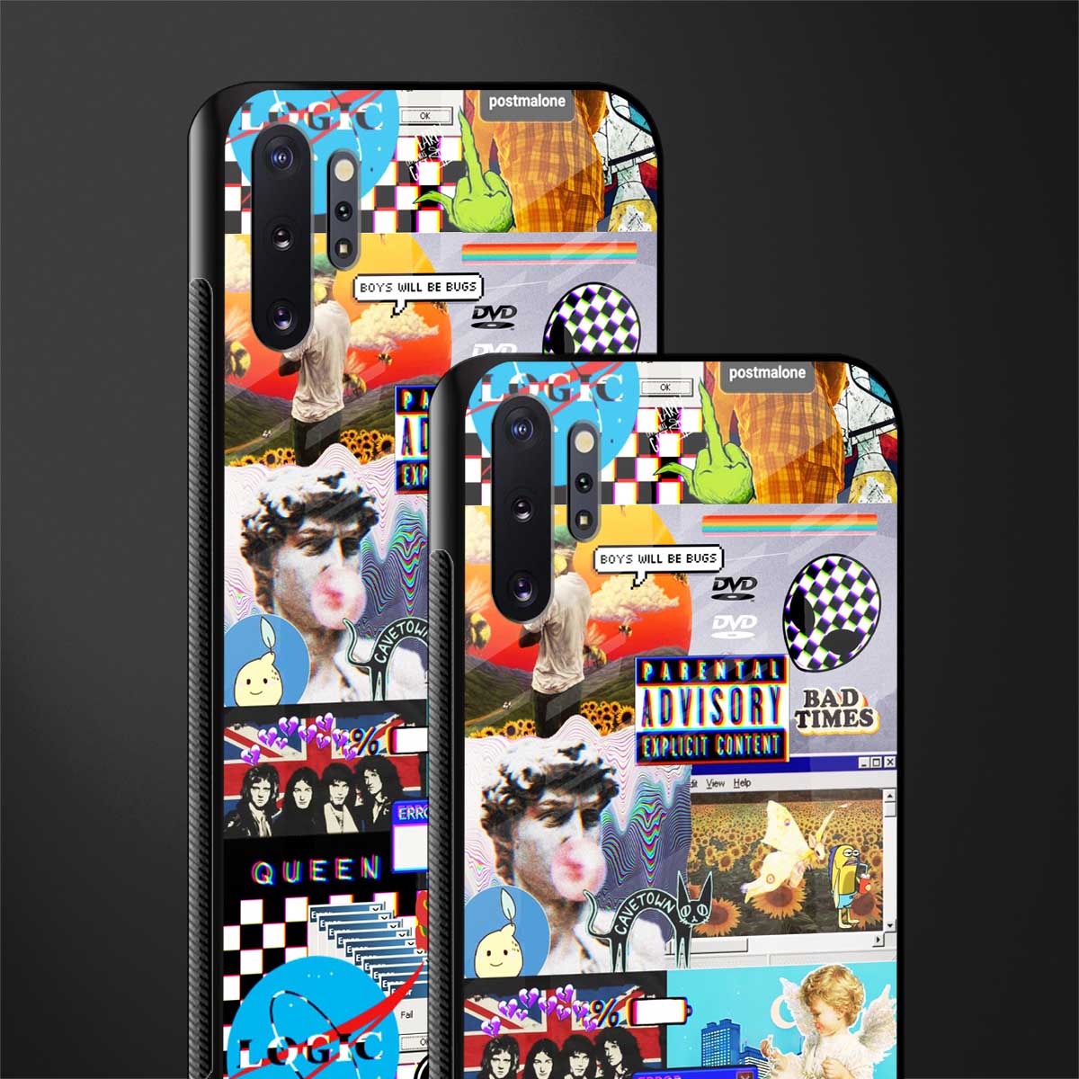 y2k collage aesthetic glass case for samsung galaxy note 10 plus image-2