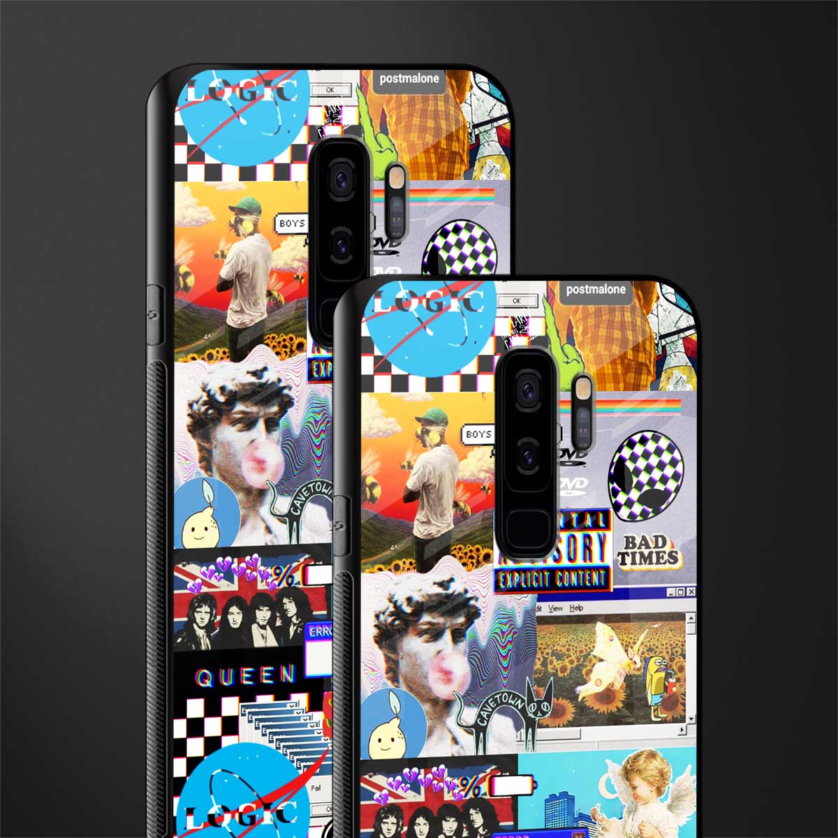 y2k collage aesthetic glass case for samsung galaxy s9 plus image-2