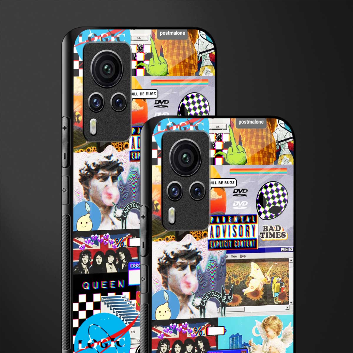 y2k collage aesthetic glass case for vivo x60 pro image-2