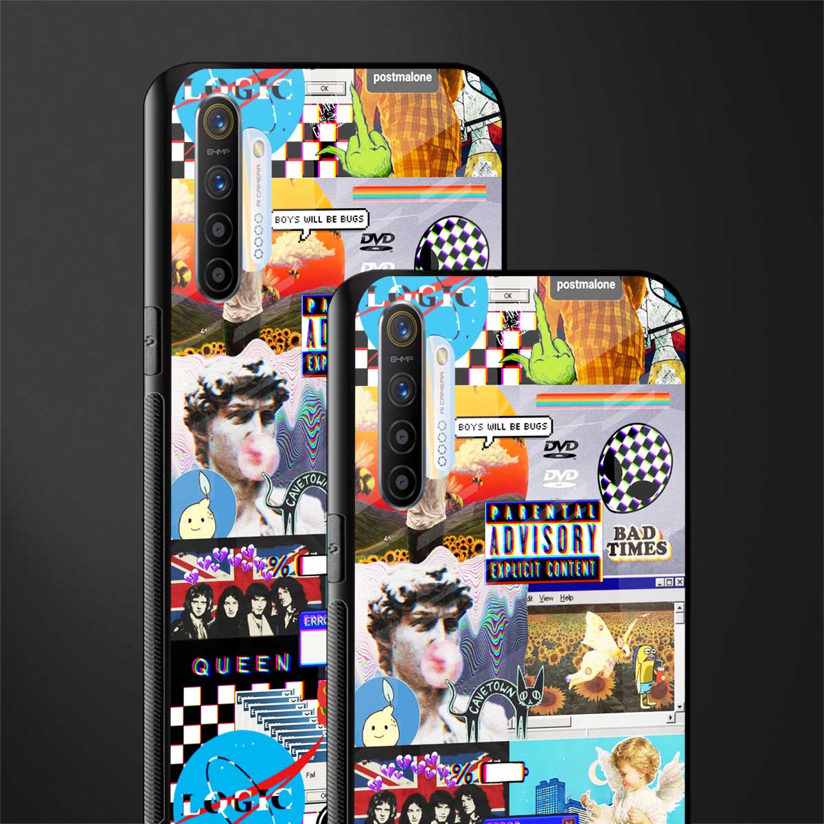 y2k collage aesthetic glass case for realme x2 image-2