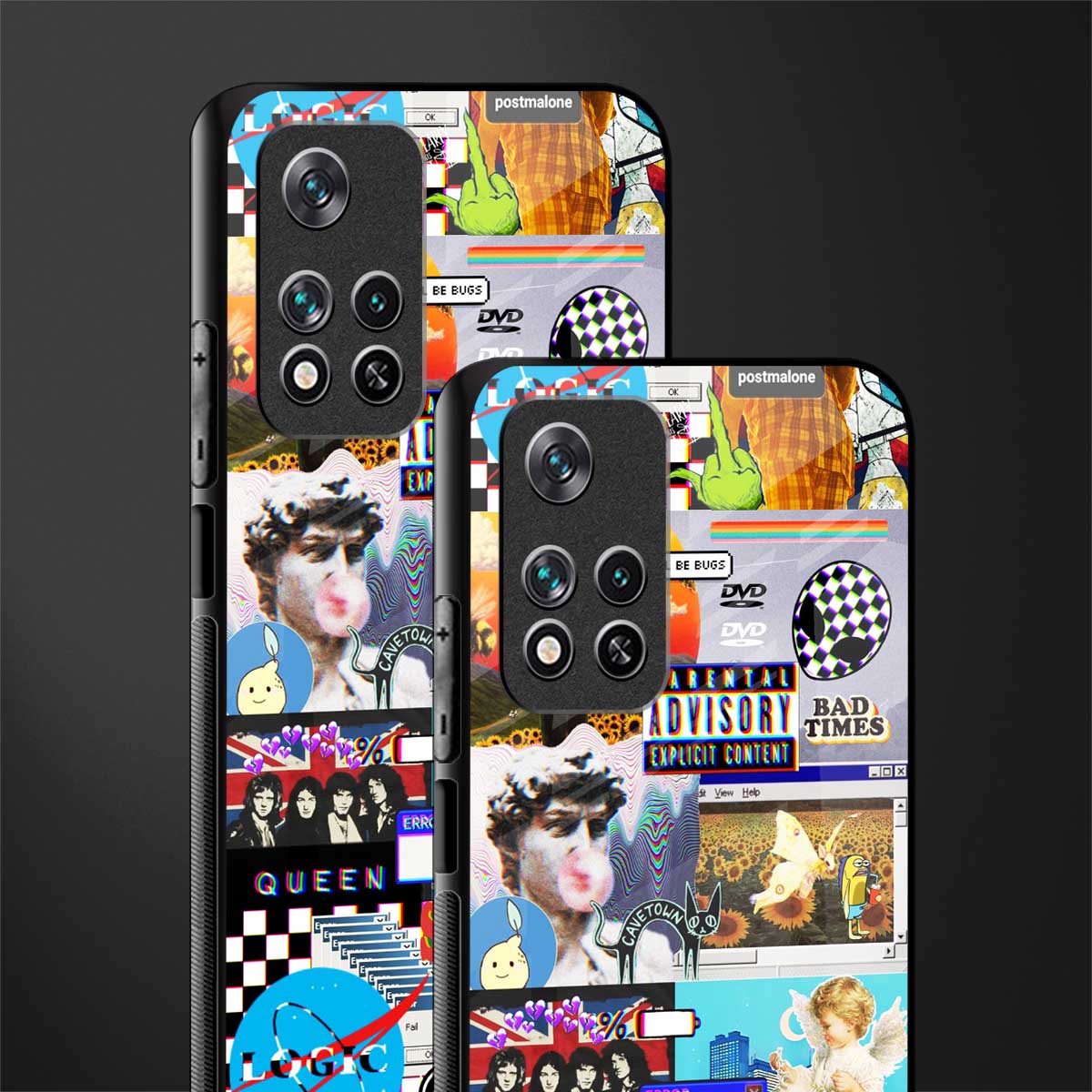 y2k collage aesthetic glass case for poco m4 pro 5g image-2
