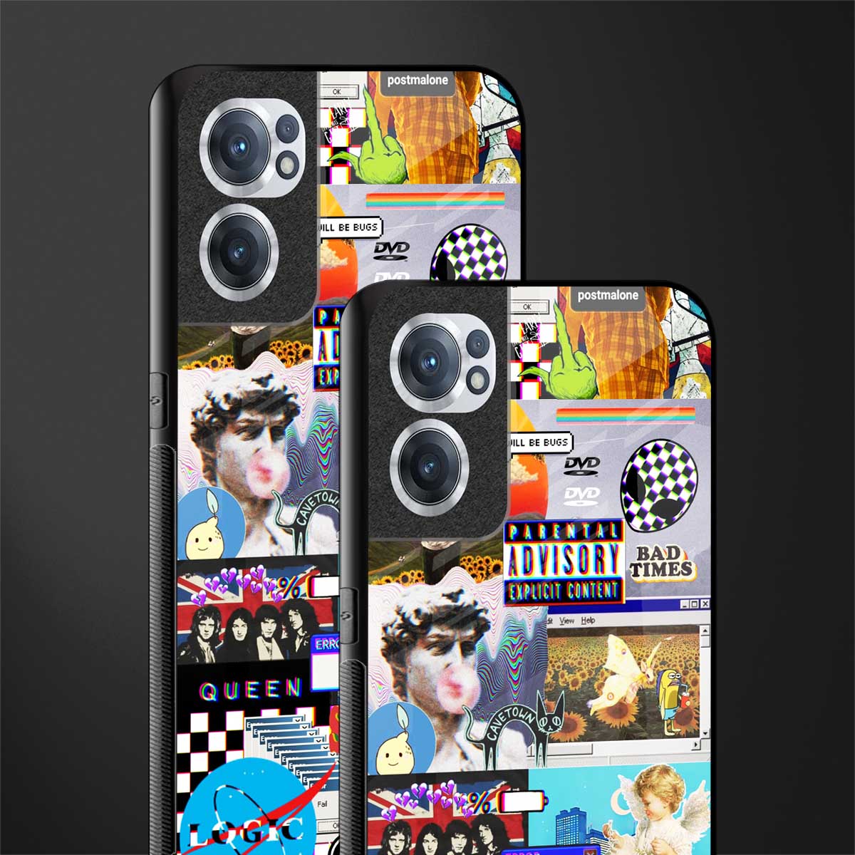 y2k collage aesthetic glass case for oneplus nord ce 2 5g image-2