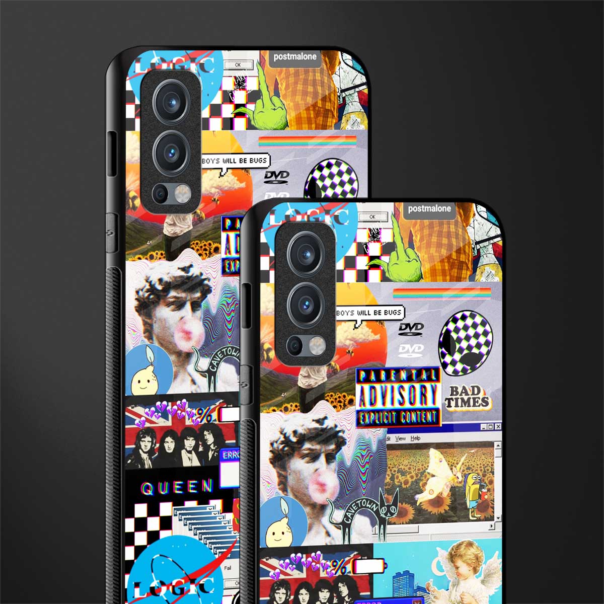 y2k collage aesthetic glass case for oneplus nord 2 5g image-2