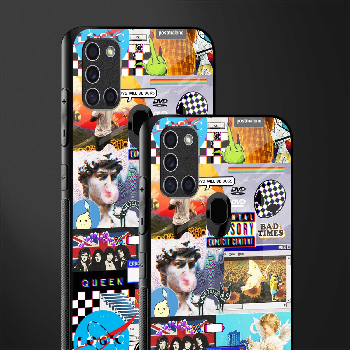 y2k collage aesthetic glass case for samsung galaxy a21s image-2