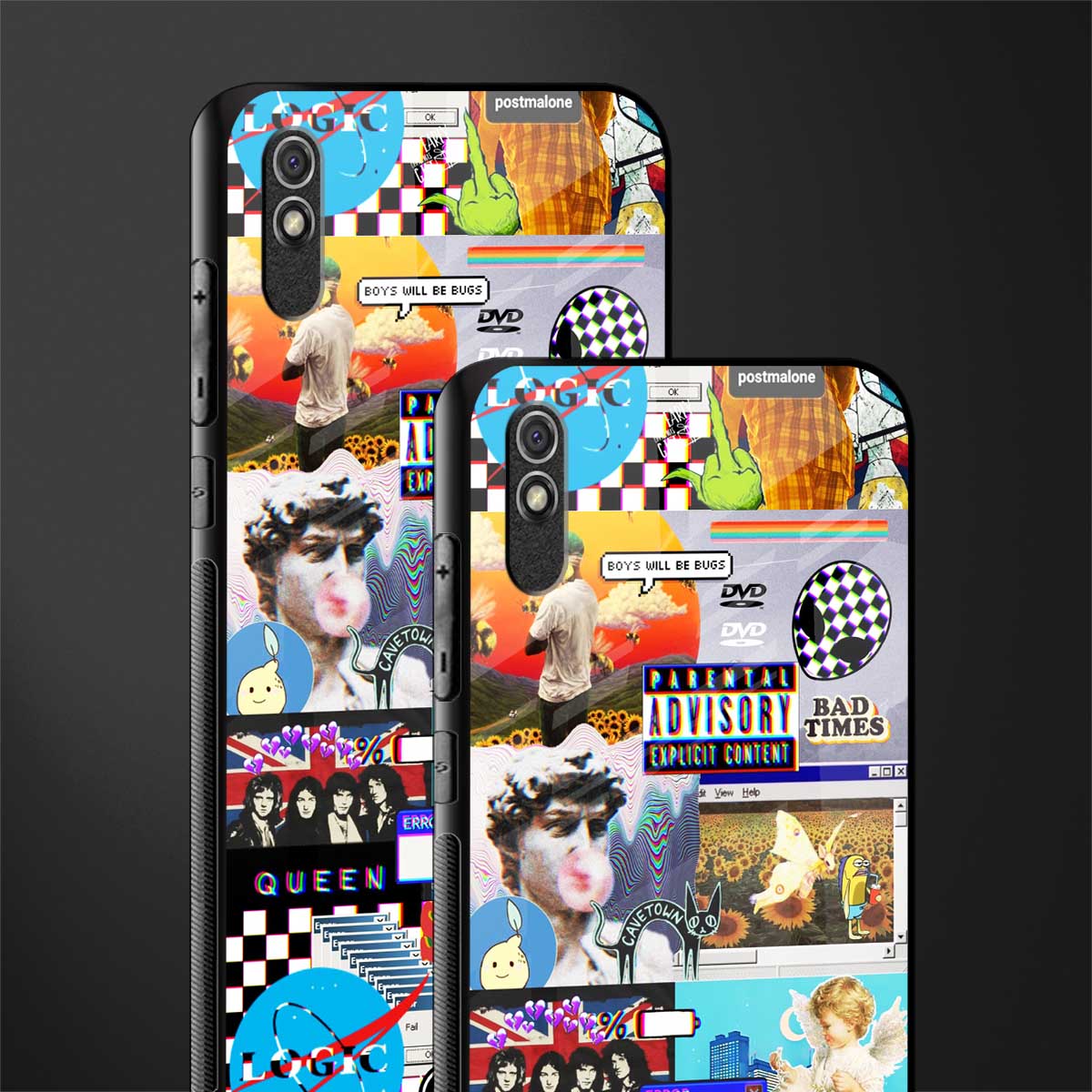 y2k collage aesthetic glass case for redmi 9a image-2