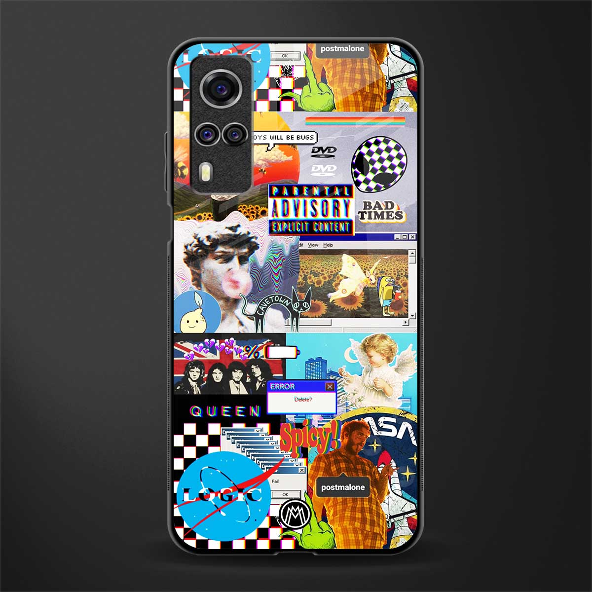 y2k collage aesthetic glass case for vivo y51 image