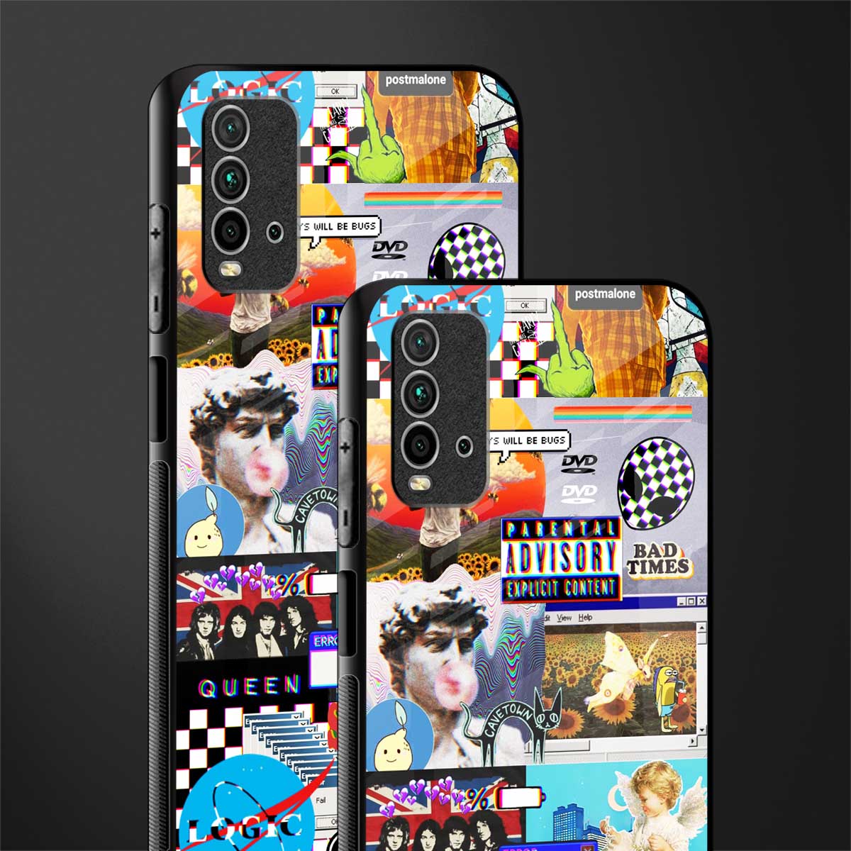 y2k collage aesthetic glass case for redmi 9 power image-2
