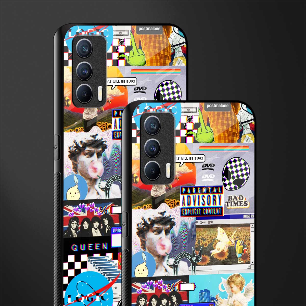y2k collage aesthetic glass case for realme x7 image-2