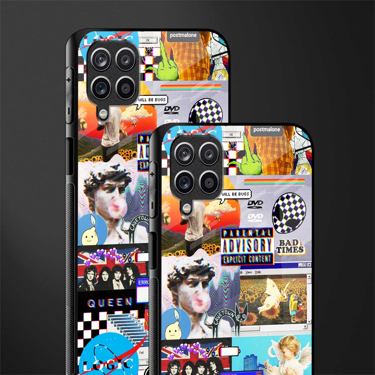 y2k collage aesthetic glass case for samsung galaxy m12 image-2