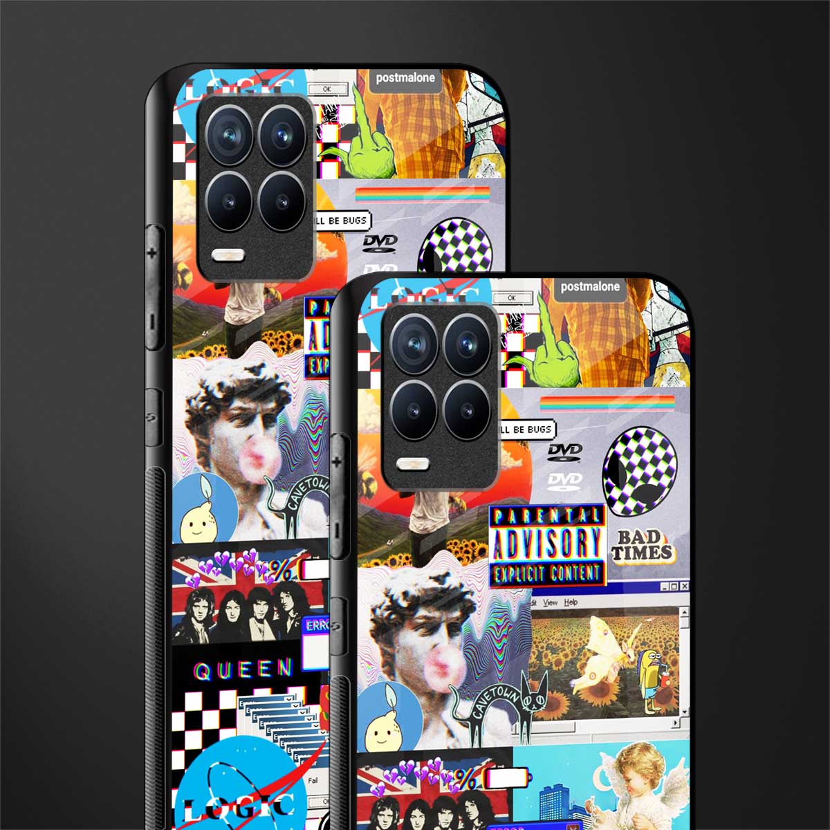 y2k collage aesthetic glass case for realme 8 pro image-2