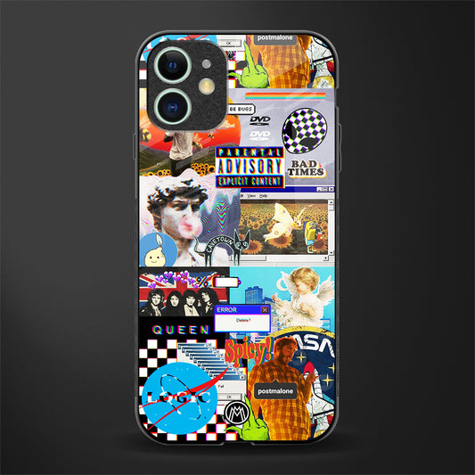 y2k collage aesthetic glass case for iphone 12 mini image