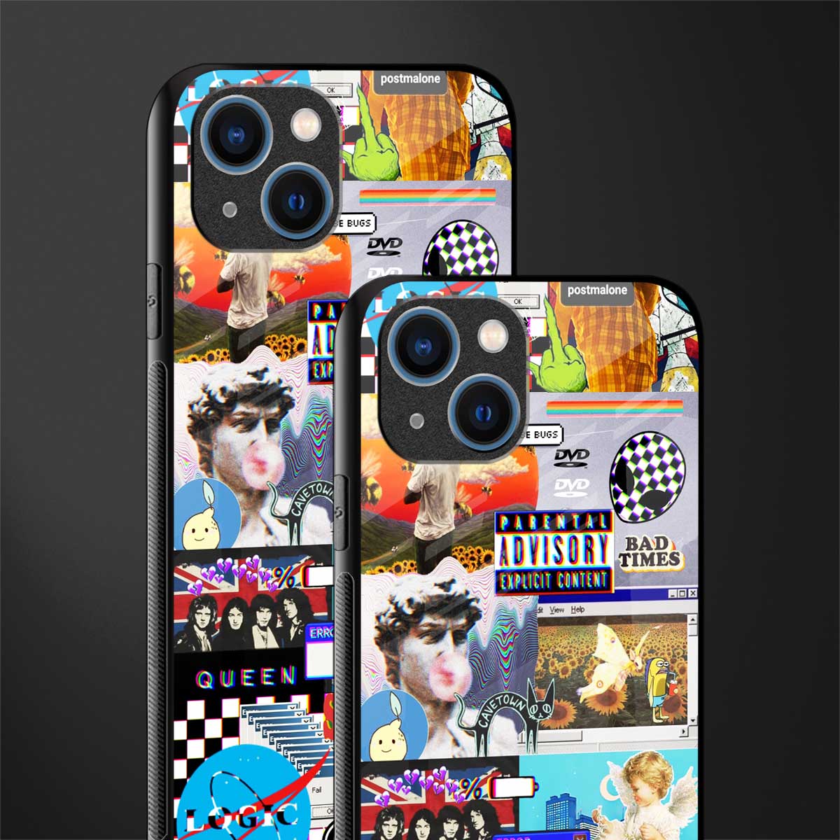 y2k collage aesthetic glass case for iphone 13 image-2