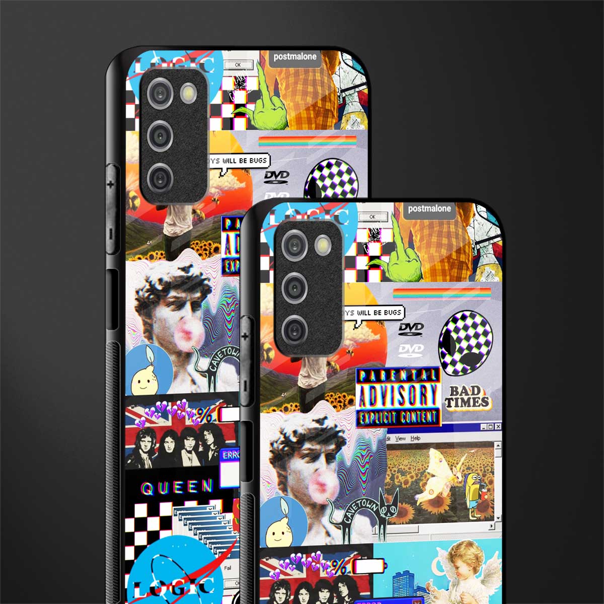 y2k collage aesthetic glass case for samsung galaxy a03s image-2