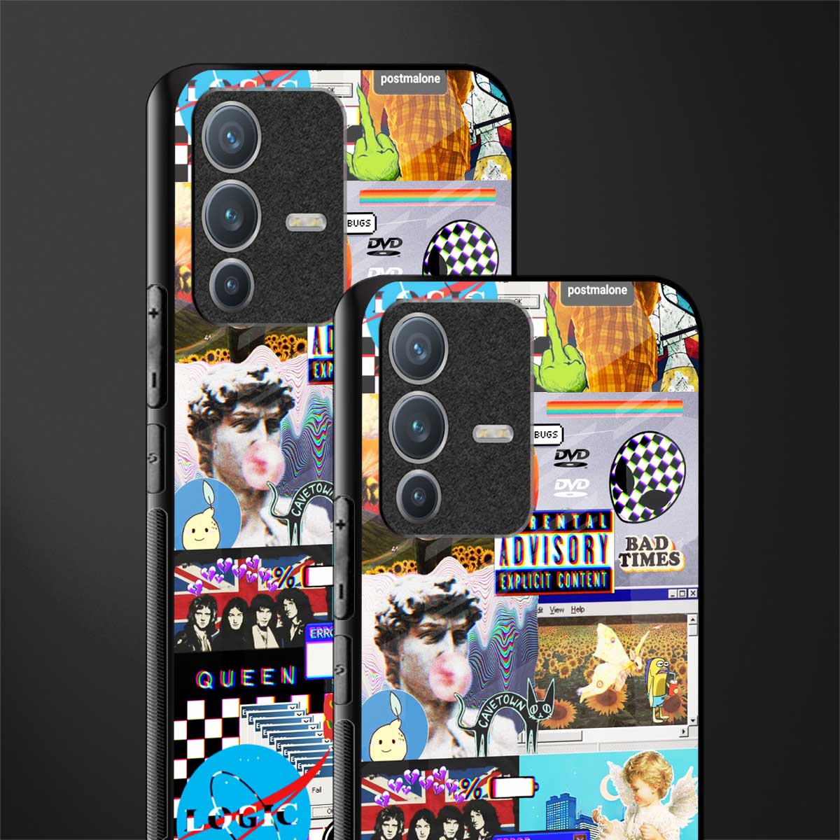 y2k collage aesthetic glass case for vivo v23 pro 5g image-2
