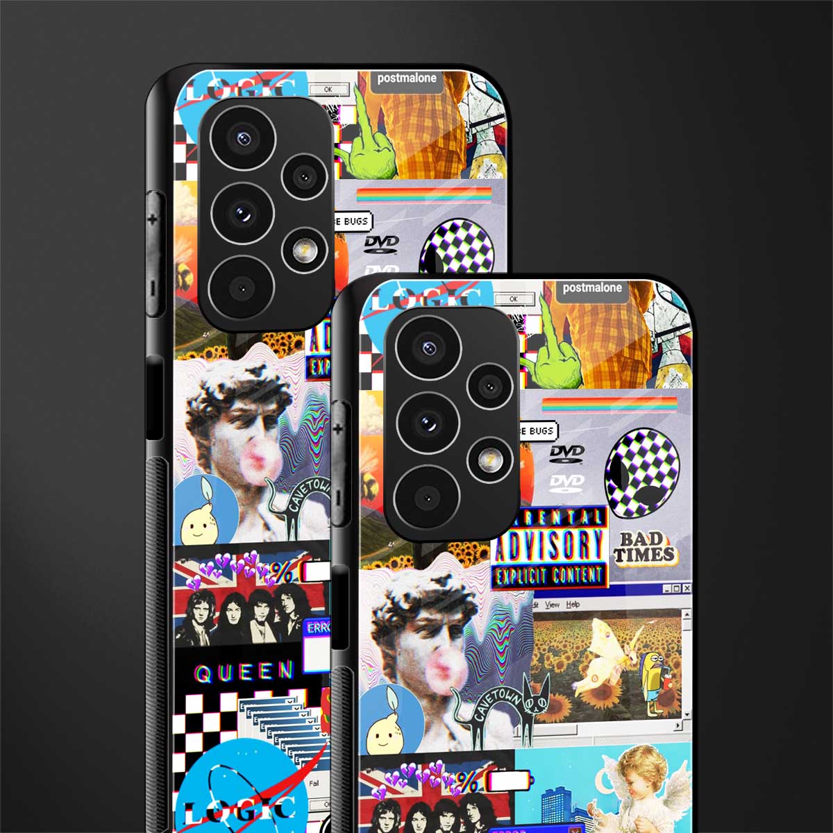 y2k collage aesthetic back phone cover | glass case for samsung galaxy a13 4g