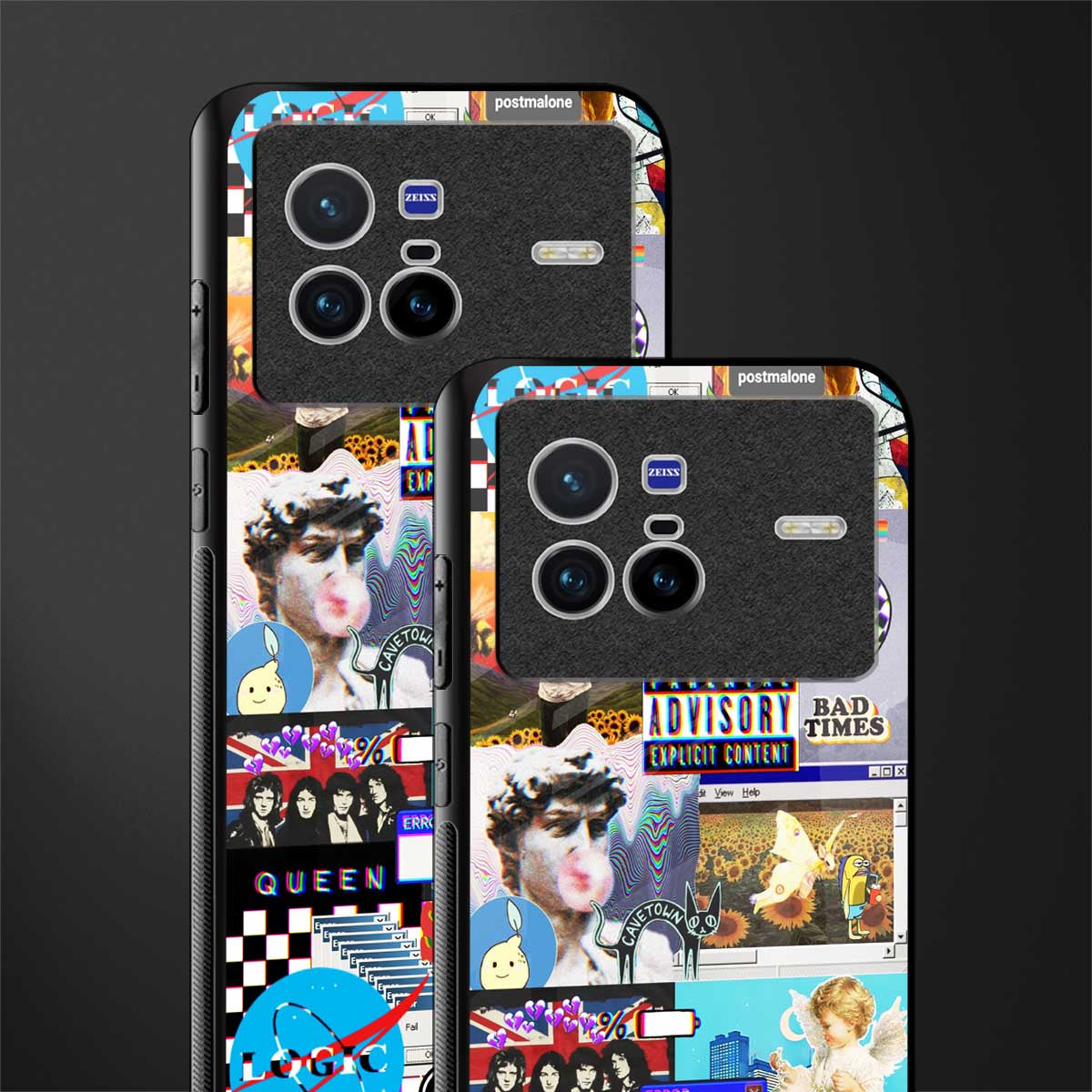 y2k collage aesthetic glass case for vivo x80 image-2