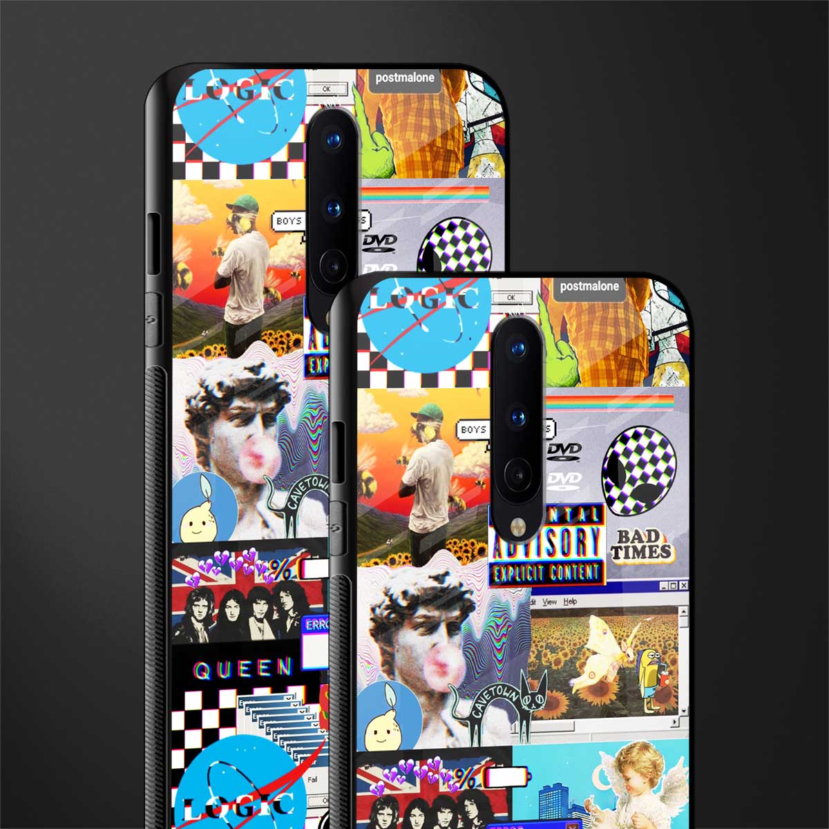 y2k collage aesthetic glass case for oneplus 8 image-2