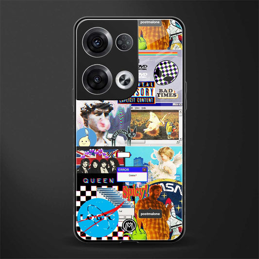 y2k collage aesthetic back phone cover | glass case for oppo reno 8