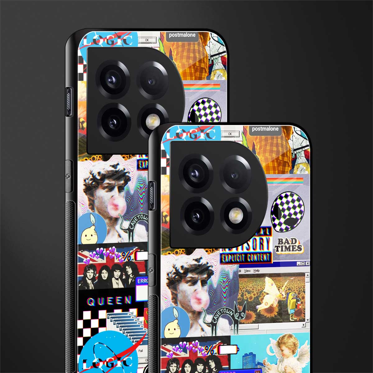 y2k collage aesthetic back phone cover | glass case for oneplus 11