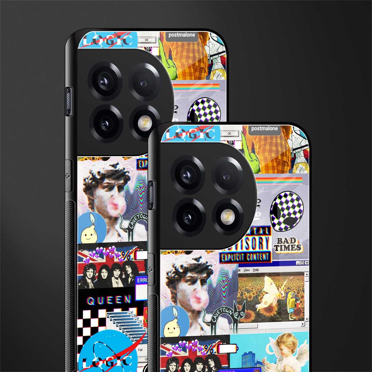 y2k collage aesthetic back phone cover | glass case for oneplus 11r