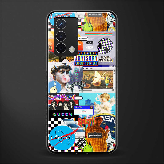 y2k collage aesthetic back phone cover | glass case for oppo a74 4g