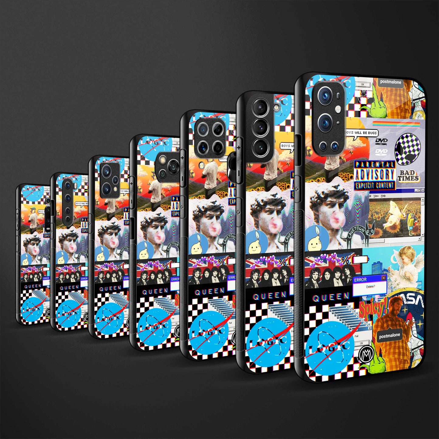 y2k collage aesthetic glass case for vivo v23e image-3