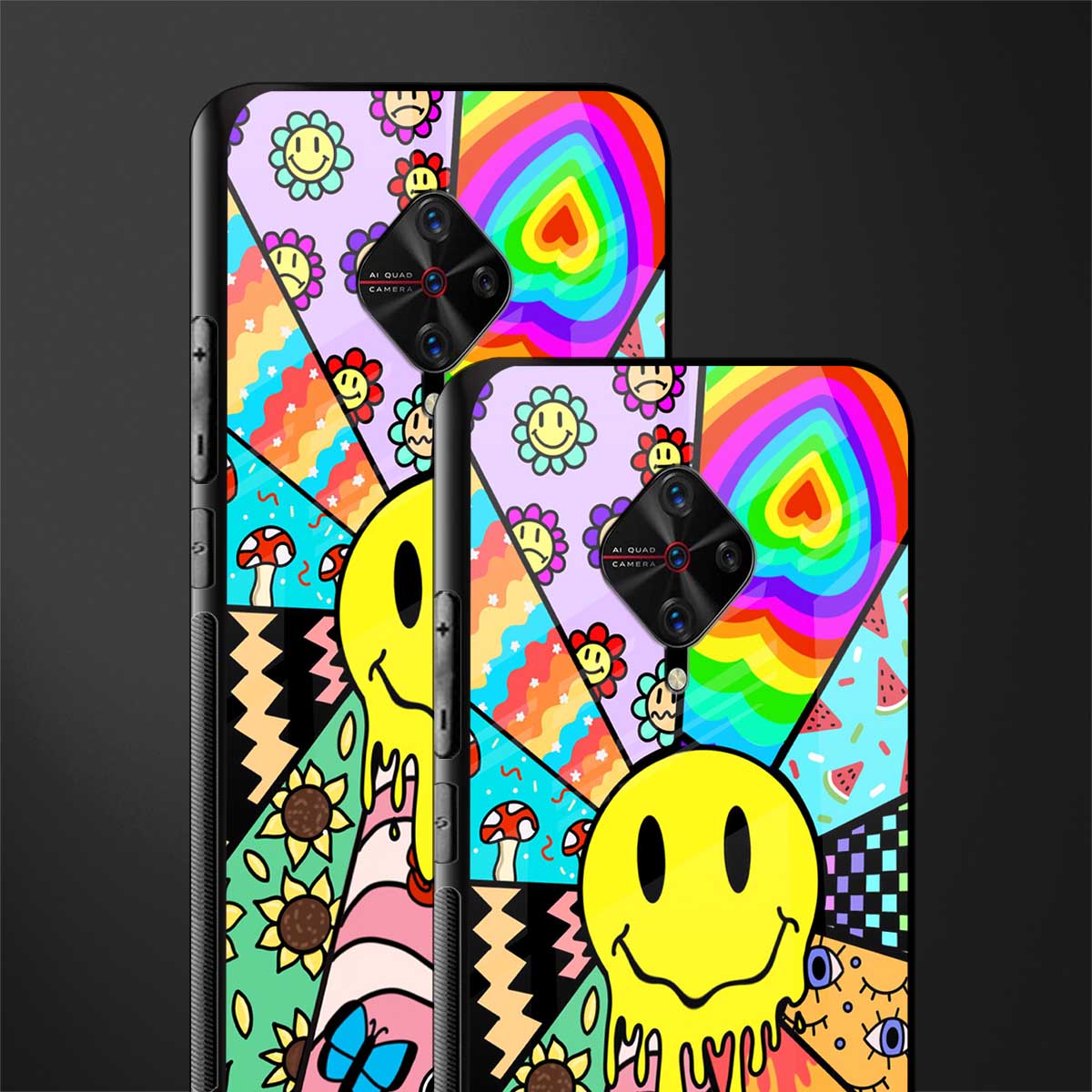 y2k doodle glass case for vivo s1 pro image-2