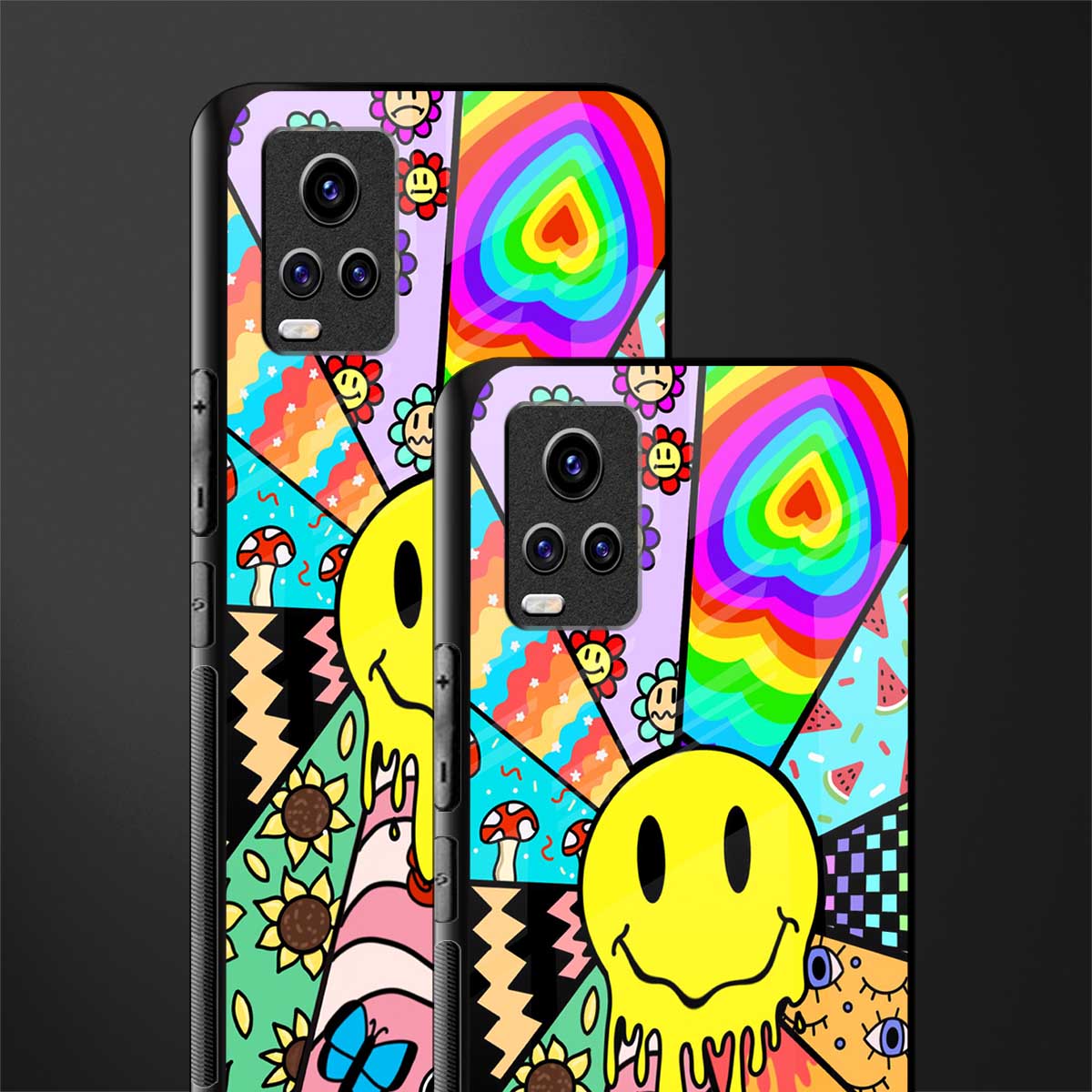 y2k doodle back phone cover | glass case for vivo y73