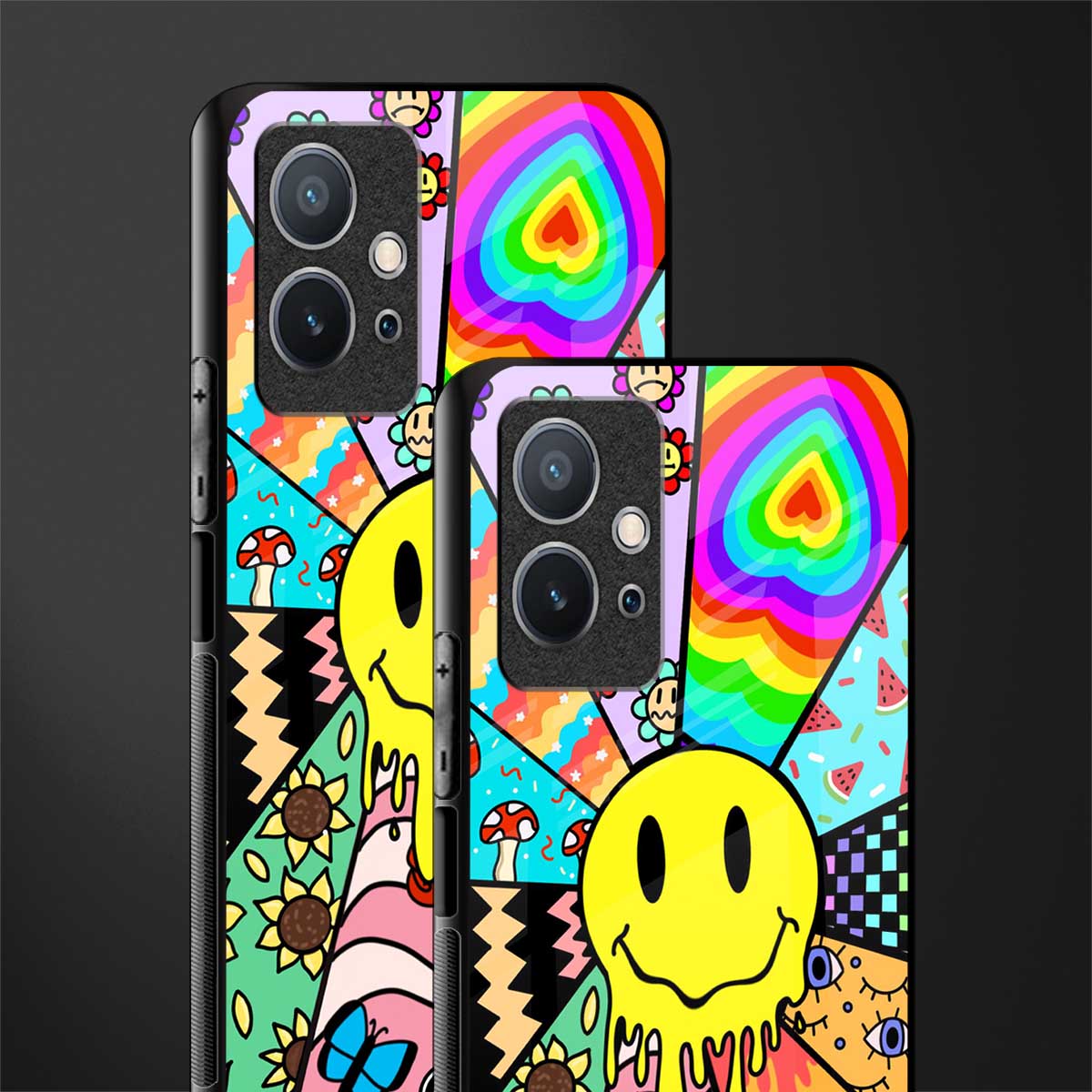 y2k doodle glass case for vivo y75 5g image-2
