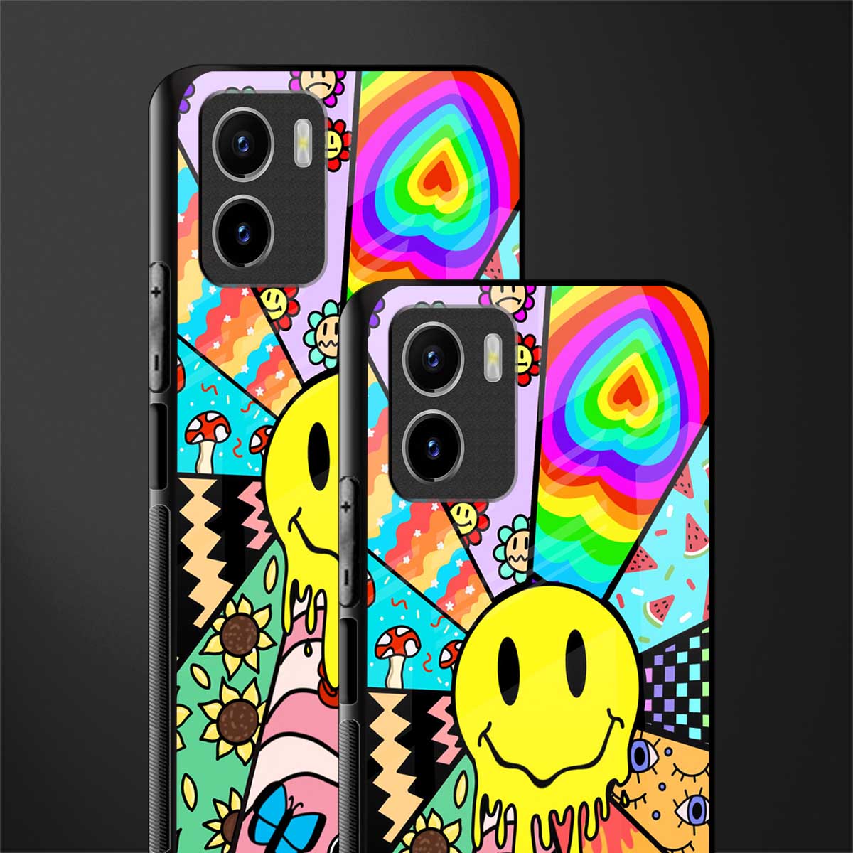 y2k doodle glass case for vivo y15s image-2