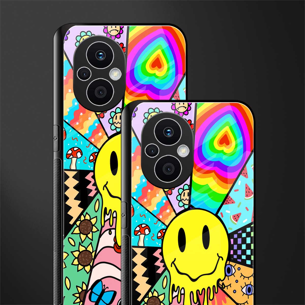 y2k doodle back phone cover | glass case for oppo f21 pro 5g