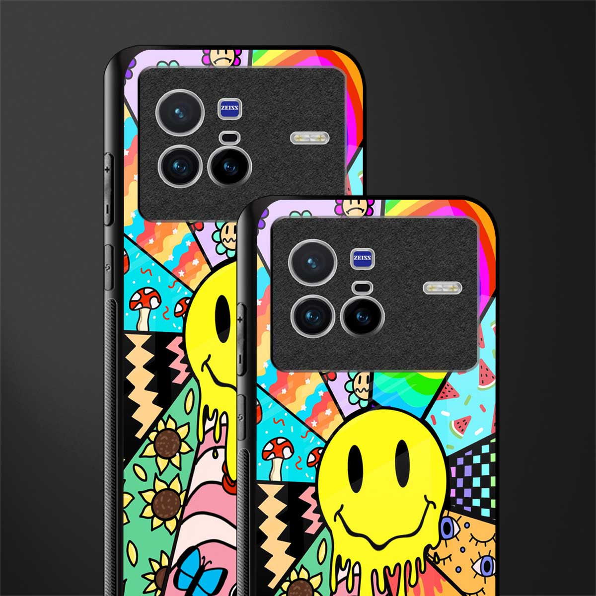 y2k doodle glass case for vivo x80 image-2