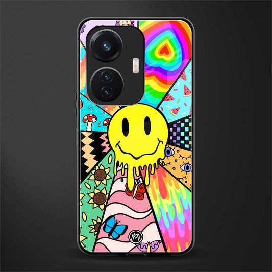 y2k doodle back phone cover | glass case for vivo t1 44w 4g