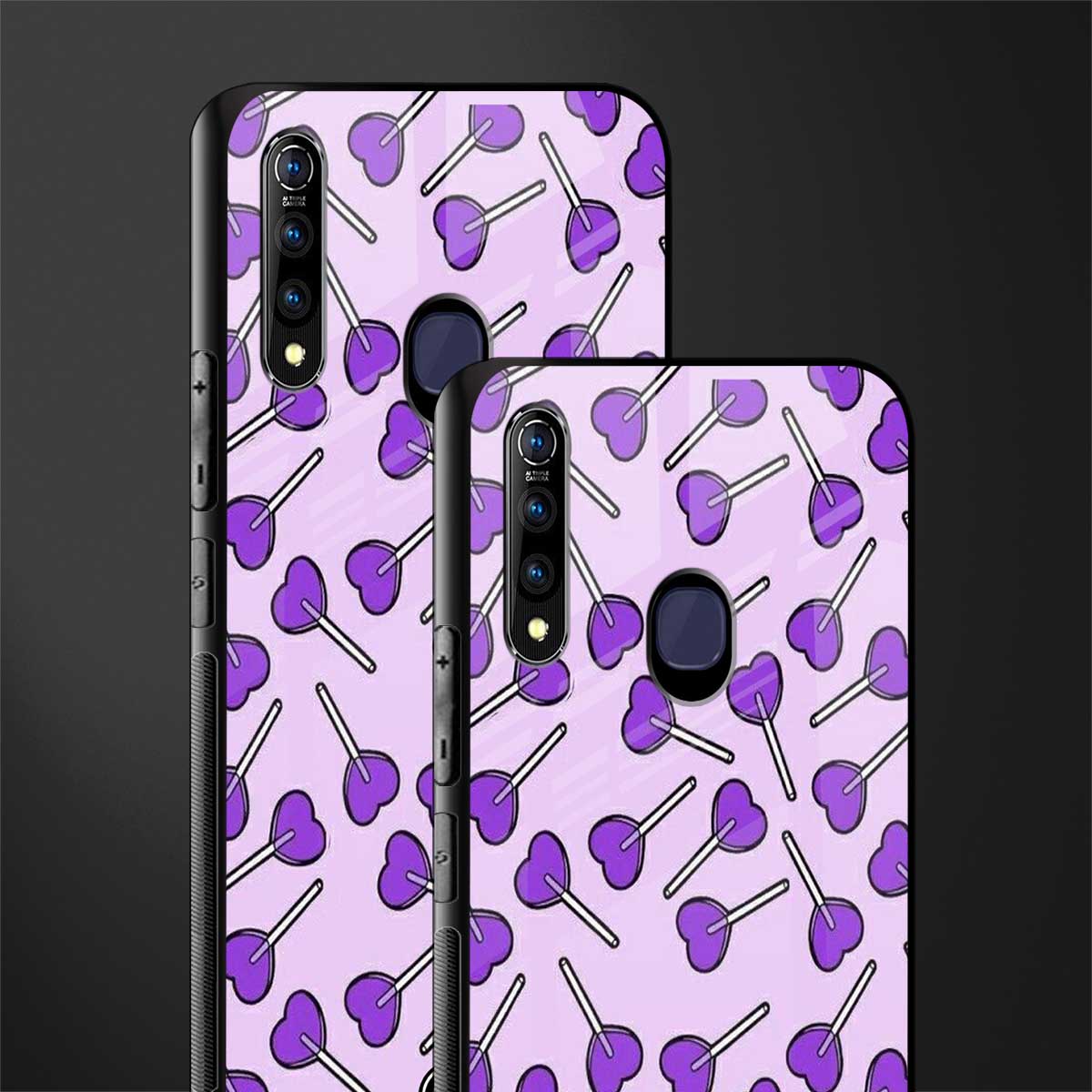y2k hearts lollipop purple edition glass case for vivo z1 pro image-2