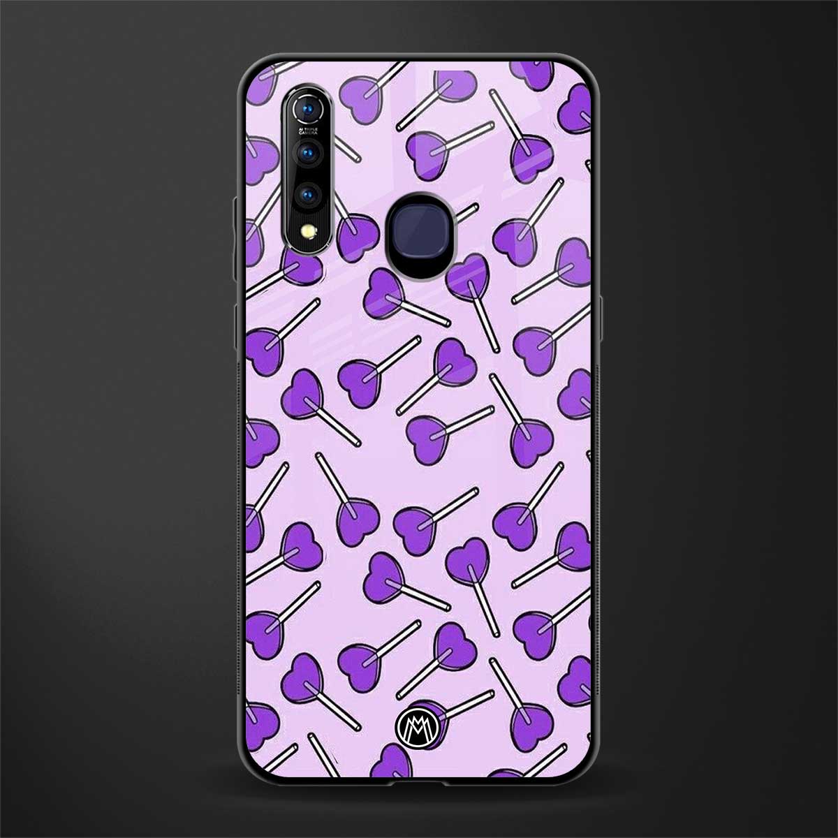 y2k hearts lollipop purple edition glass case for vivo z1 pro image