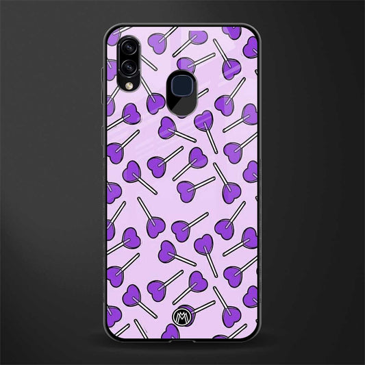 y2k hearts lollipop purple edition glass case for samsung galaxy a30 image