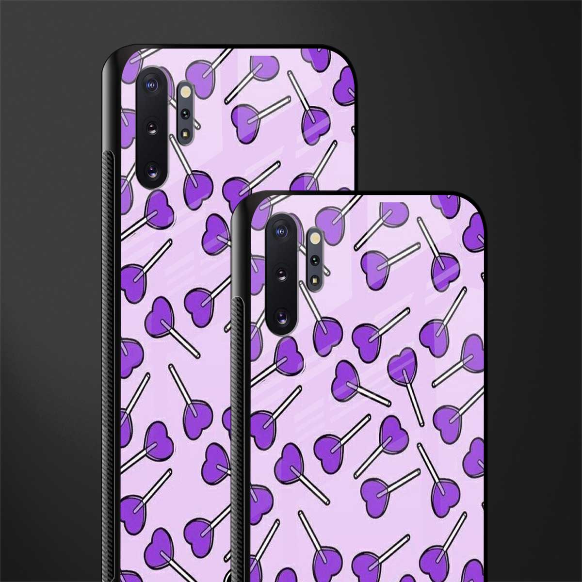 y2k hearts lollipop purple edition glass case for samsung galaxy note 10 plus image-2