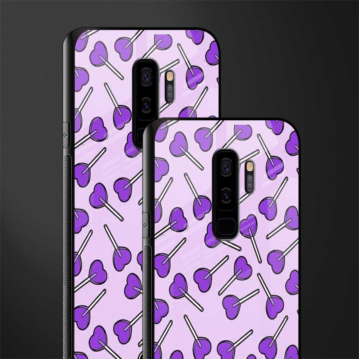 y2k hearts lollipop purple edition glass case for samsung galaxy s9 plus image-2