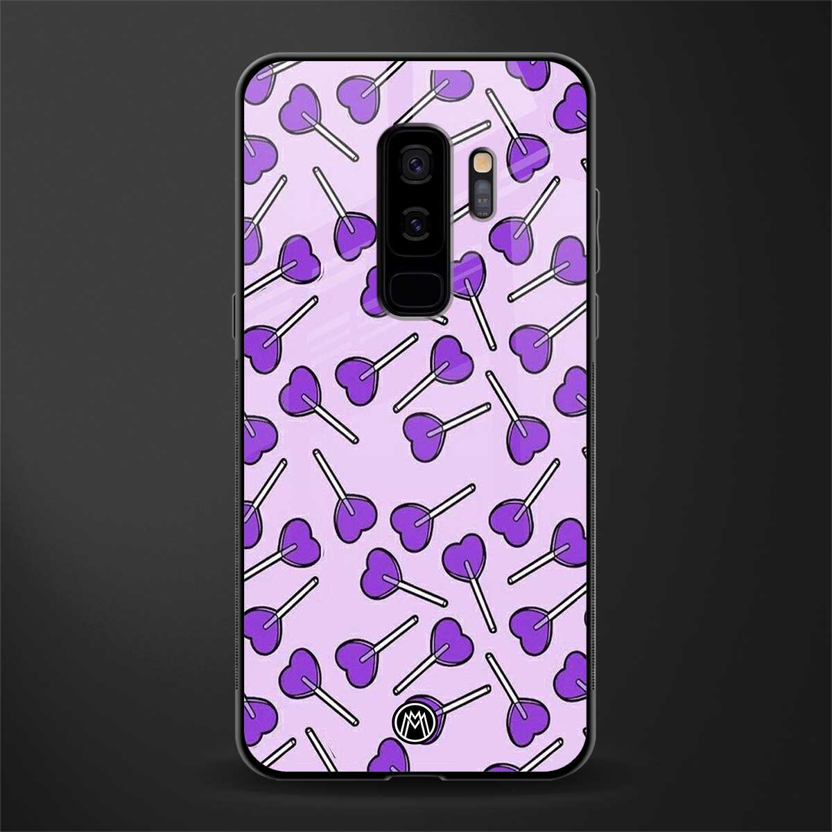 y2k hearts lollipop purple edition glass case for samsung galaxy s9 plus image