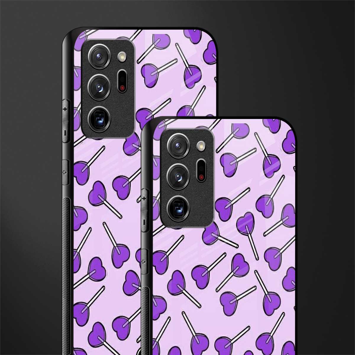 y2k hearts lollipop purple edition glass case for samsung galaxy note 20 ultra 5g image-2