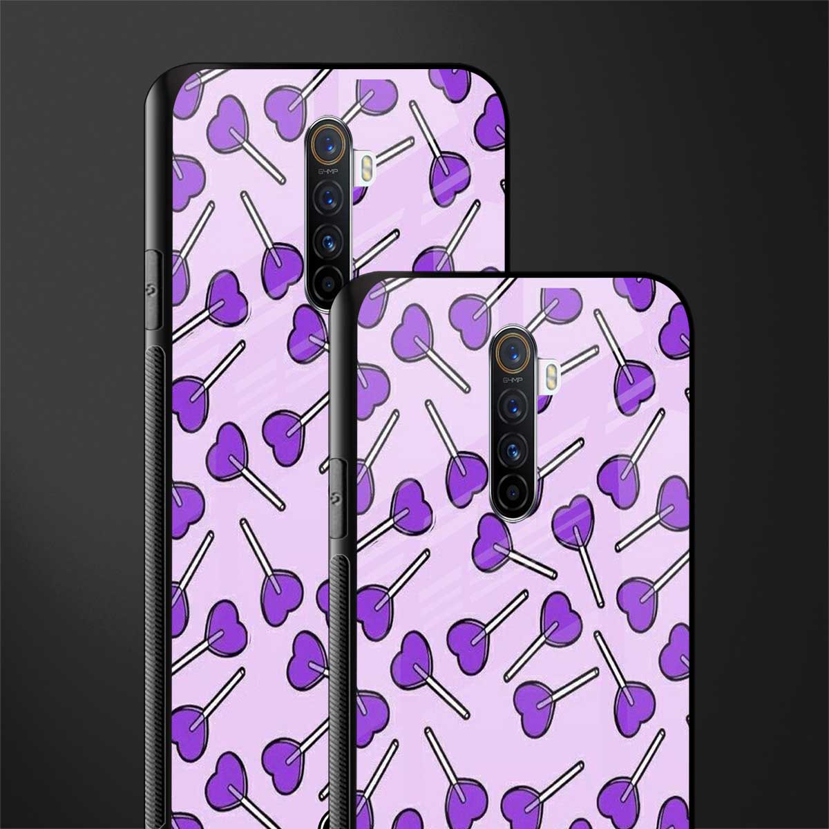 y2k hearts lollipop purple edition glass case for realme x2 pro image-2