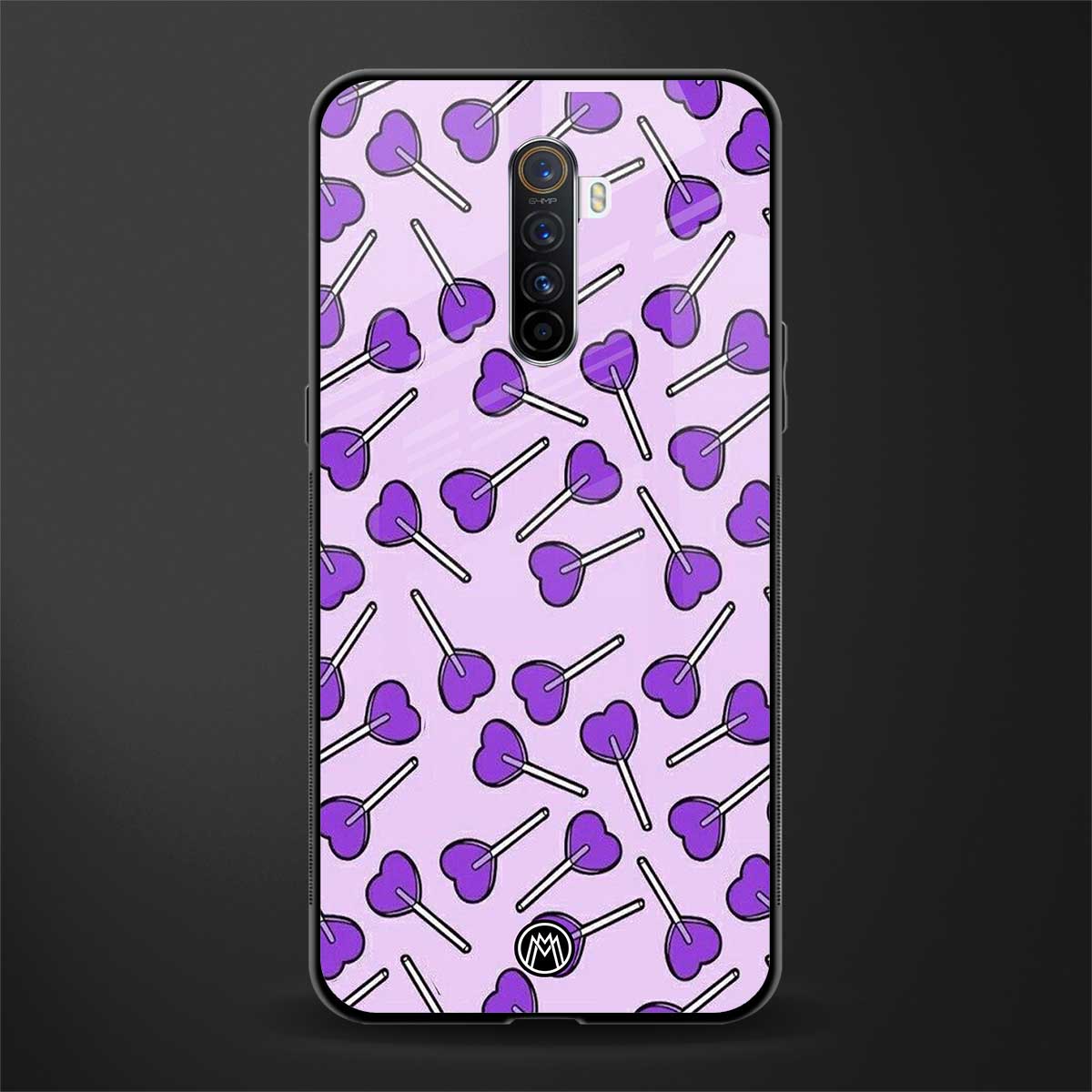 y2k hearts lollipop purple edition glass case for realme x2 pro image